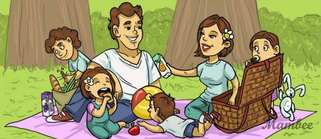 Giải đố trong 5 giây: Bạn hãy tìm ra chi tiết phi lý trong bức tranh đi picnic - Ảnh 1.