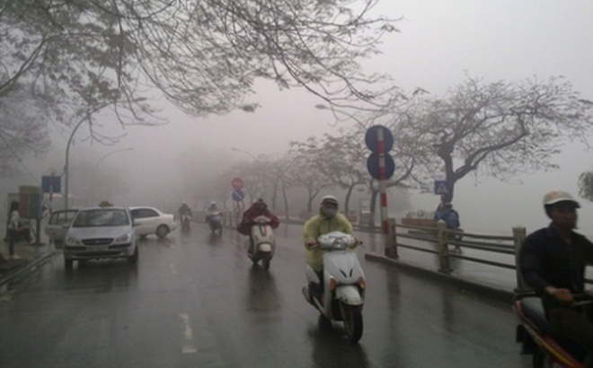 Miền Bắc sương mù bao phủ ô nhiễm ở mức báo động.