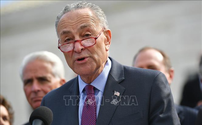 Lãnh đạo phe thiểu số tại Thượng viện Mỹ Charles Schumer phát biểu tại Washington, DC. Ảnh tư liệu: AFP/TTXVN