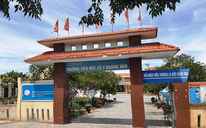 Trường Tiểu học số 2 Quảng Văn, thị xã Ba Đồn (Quảng Bình) nơi bà Đinh Thị Phương Nhạn làm Hiệu trưởng. Ảnh: Dân Trí