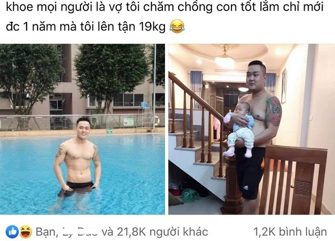 Chàng trai 6 múi “bể dáng” tăng 19kg sau khi lấy vợ một năm, biết lý do ai cũng ngưỡng mộ - Ảnh 1.