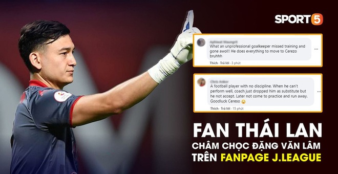 Fan Thái Lan cà khịa Văn Lâm trên fanpage J.League - Ảnh 1.