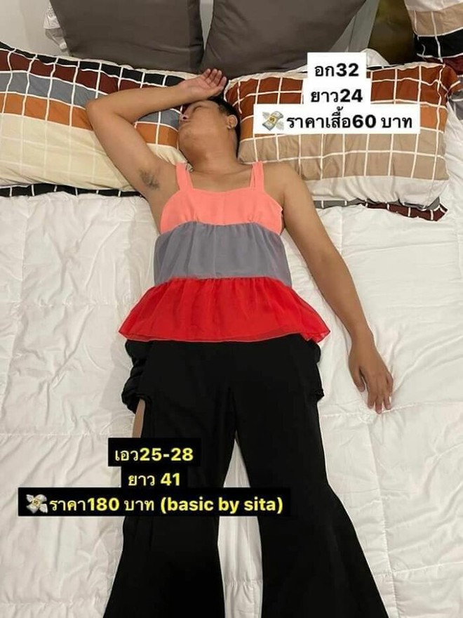 Vợ lợi dụng chồng ngủ để bắt làm người mẫu, mặc từ váy đầm đến croptop để đăng bán online rồi viral khắp MXH - Ảnh 7.