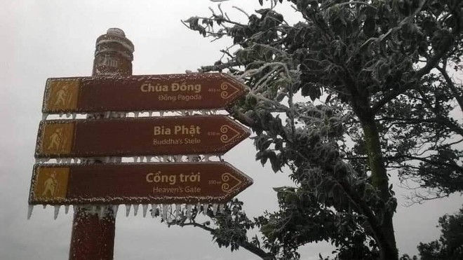 Cận cảnh băng giá phủ trắng đỉnh Mẫu Sơn, Yên Tử, Phia Oắc, du khách thích thú chụp ảnh - Ảnh 10.
