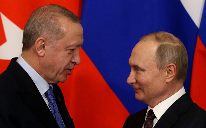 Tổng thống Thổ Nhĩ Kỳ Erdogan và Tổng thống Nga Putin. Ảnh: Getty
