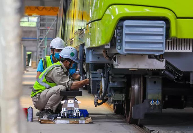 Cận cảnh 10 đoàn tàu tuyến Metro Nhổn - ga Hà Nội sẵn sàng chạy thử nghiệm - Ảnh 7.