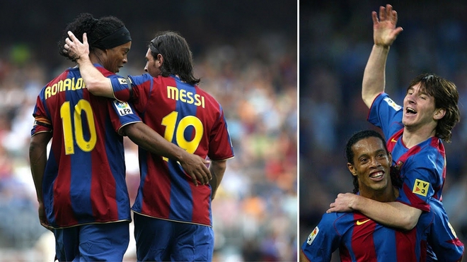 Messi tay bắt mặt mừng khi gặp lại Ronaldinho - Ảnh 5.