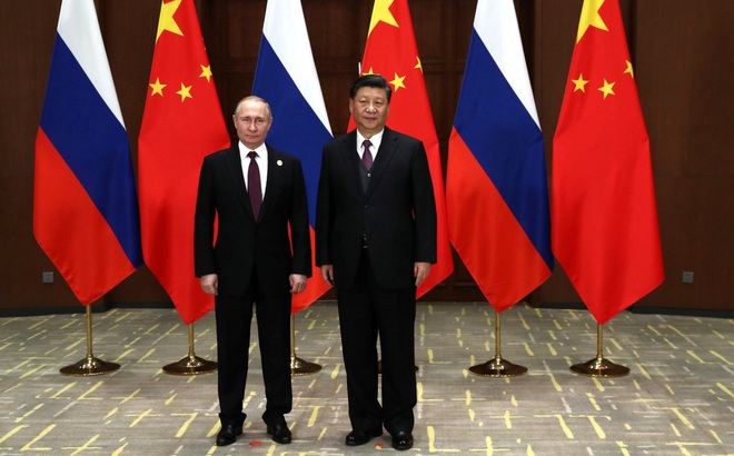 Tổng thống Nga Vladimir Putin và Chủ tịch Trung Quốc Tập Cận Bình. Ảnh: Văn phòng Thông tin và Báo chí của Tổng thống Nga