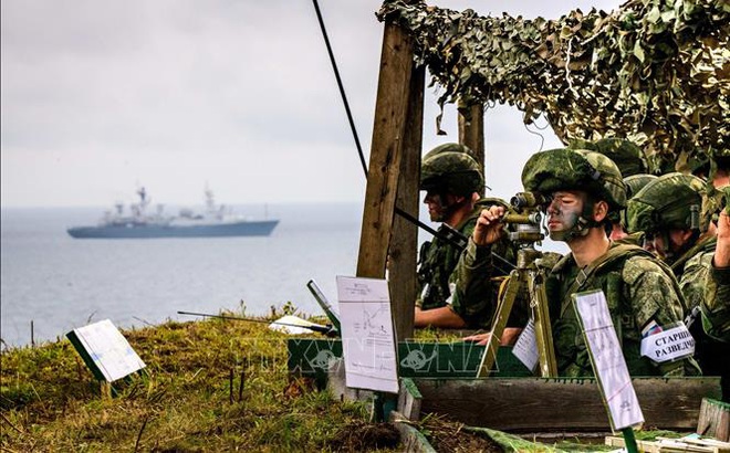 Binh sĩ Nga trong cuộc tập trận tại Vladivostok, Nga. Ảnh tư liệu: AFP/TTXVN