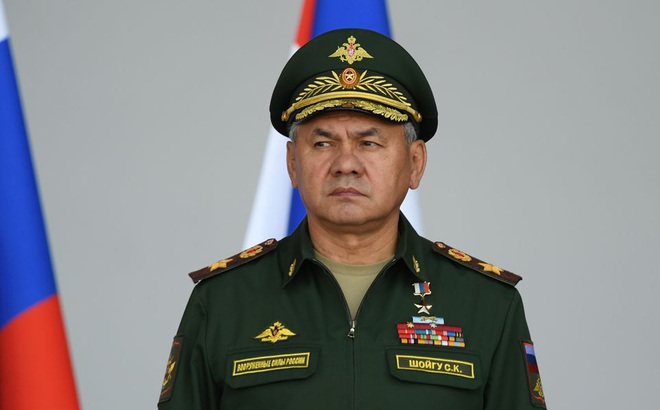 Bộ trưởng Quốc phòng Nga Sergei Shoigu tham dự lễ khai mạc Diễn đàn quân sự-kỹ thuật quốc tế "Army-2021" tại Trung tâm Triển lãm và Đại hội Patriot ở vùng Moscow, Nga ngày 23/8. Ảnh: Sputnik