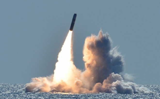 Một vụ thử tên lửa mang đầu đạn hạt nhân của Mỹ. Ảnh: Hải quân Mỹ