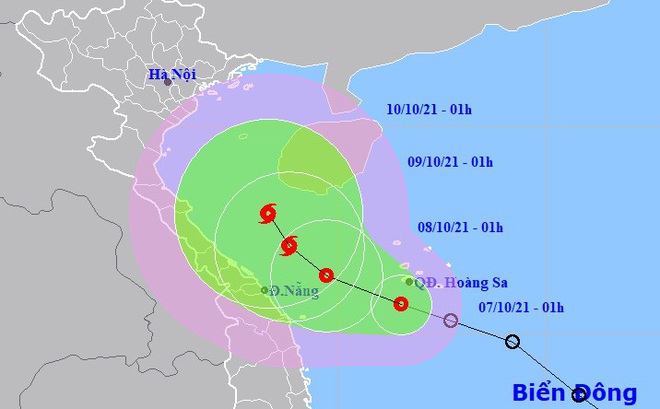 Dự báo vị trí và hướng di chuyển của áp thấp nhiệt đới - Nguồn: Trung tâm dự báo khí tượng thủy văn quốc gia