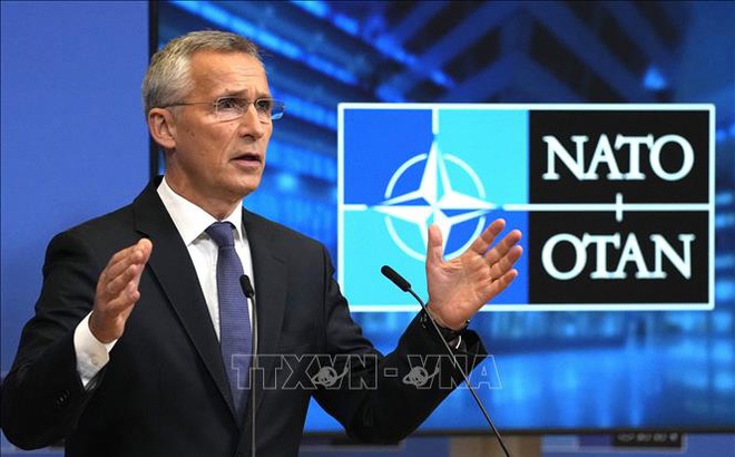 Tổng thư ký NATO Jens Stoltenberg phát biểu trong cuộc họp báo sau cuộc họp của các cố vấn an ninh quốc gia tại Brussels, Bỉ, ngày 7/10/2021. Ảnh: AFP/TTXVN