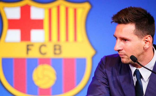 Messi tại buổi chia tay Nou Camp hồi tháng 8