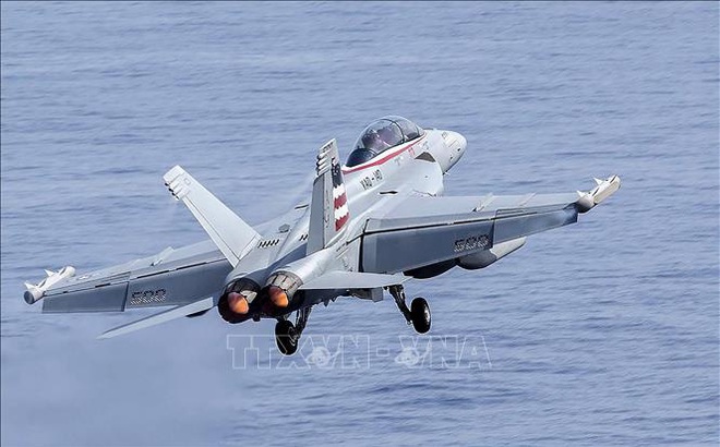 Chiến đấu cơ EA-18G Growler của Hải quân Mỹ. Ảnh tư liệu: AFP/TTXVN