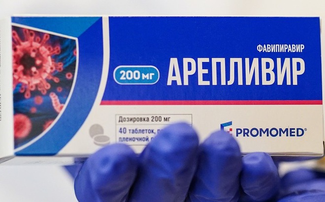 Hộp thuốc Areplivir chống COVID-19 của Nga ở dạng viên nén. Ảnh: Sputnik