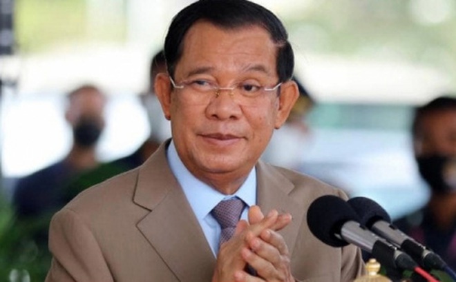 Thủ tướng Hun Sen tại buổi lễ tiếp nhận vaccine COVID-19 của Trung Quốc.
