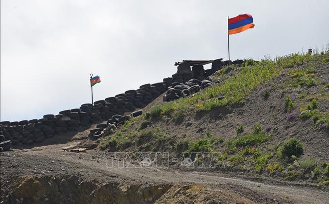 Khu vực biên giới giữa Armenia và Azerbaijan, ngày 18/6/2021. Ảnh: AFP/TTXVN
