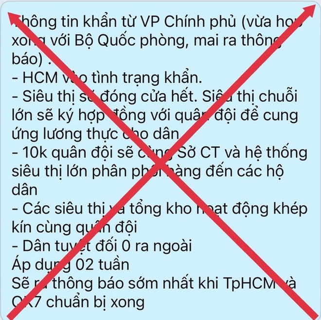 NÓNG: Thông tin TP HCM vào tình trạng khẩn là bịa đặt, đề nghị không chia sẻ - Ảnh 1.