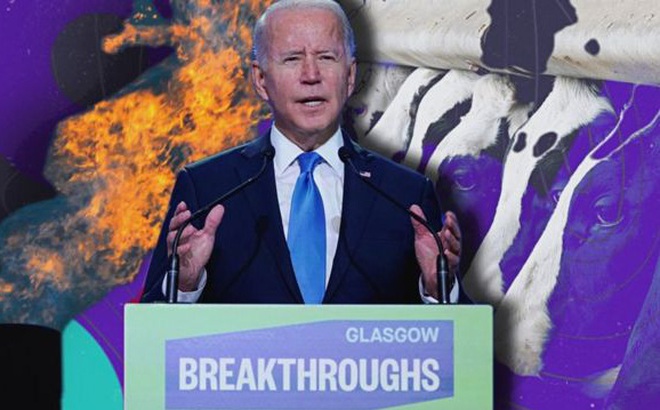 Tổng thống Mỹ Joe Biden phát biểu tại cuộc họp báo về khí hậu ở Glasgow (Anh). Ảnh: Getty Images