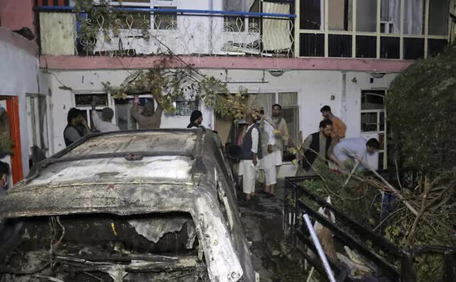 Cuộc không kích bằng máy bay không người lái ở một khu dân cư thủ đô Kabul ngày 29-8. Ảnh: AP
