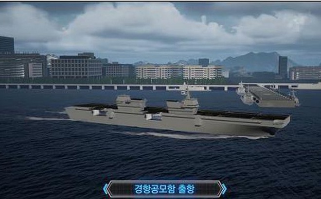 Hải quân Hàn Quốc công bố mô hình 3D tàu sân bay hạng nhẹ. Ảnh: koreaherald.com