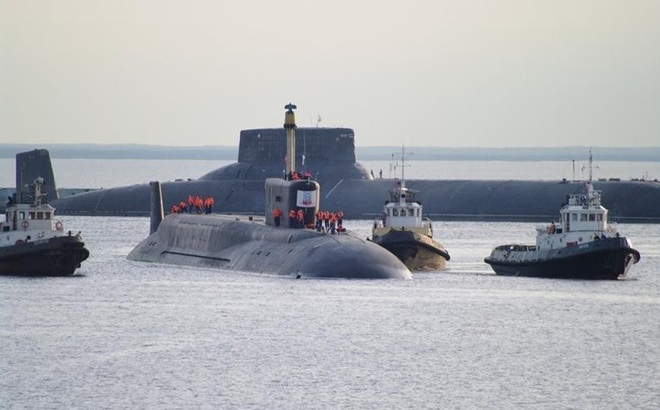 Hiện chỉ còn trong biên chế duy nhất một chiếc tàu ngầm lớp Akula mang tên TK-208 “Dmitry Donskoy”. Ảnh: Sevmash