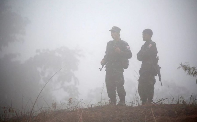 Các thành viên của Liên minh Quốc gia Karen. Ảnh: Reuters