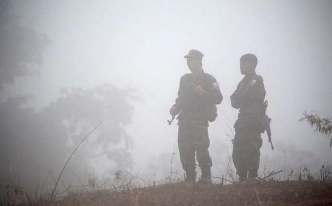 Các thành viên của Liên minh Quốc gia Karen. Ảnh: Reuters