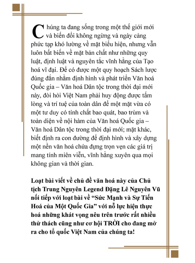 Sáng tạo văn hóa - sáng tạo văn minh: Thiên cơ và thiên mệnh của Việt Nam - Ảnh 1.