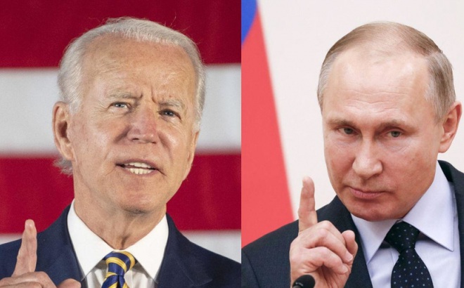 Tổng thống Mỹ Joe Biden (trái) và Tổng thống Nga Vladimir Putin. Ảnh: AFP.