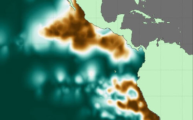 Các khu vực thiếu ôxy ở phía Đông Thái Bình Dương Ảnh: SCIENCE NEWS