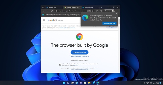 Trình duyệt Microsoft Edge ngăn người dùng tải Google Chrome - Ảnh 1.