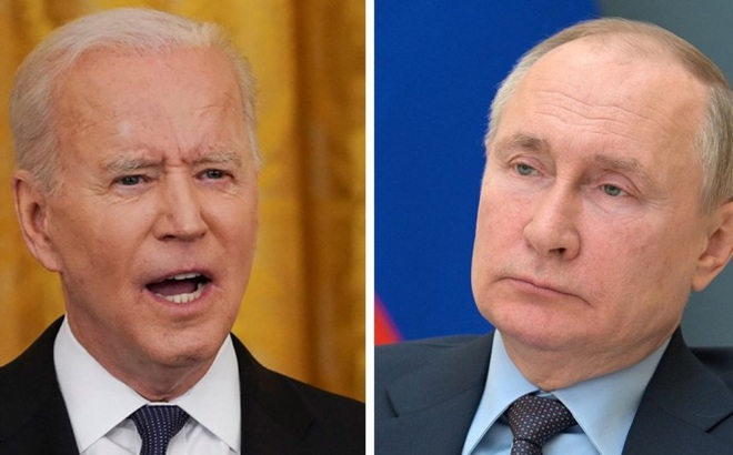 Tổng thống Biden (trái) và Tổng thống Putin. Ảnh: BBC.