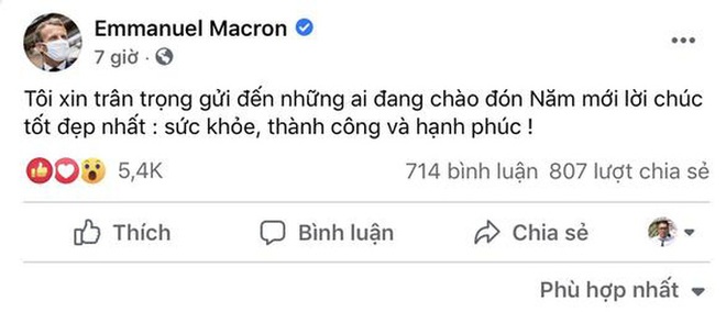 Thông điệp chúc tết bằng tiếng Việt của Tổng thống Pháp nhận bão like - Ảnh 1.