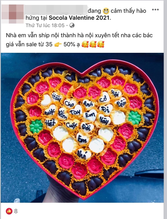 Mùng 3 Tết trùng ngày Valentine: Thị trường quà tặng socola handmade vẫn sôi động, shop online ship xuyên Tết còn giảm giá mạnh tới 50% - Ảnh 2.