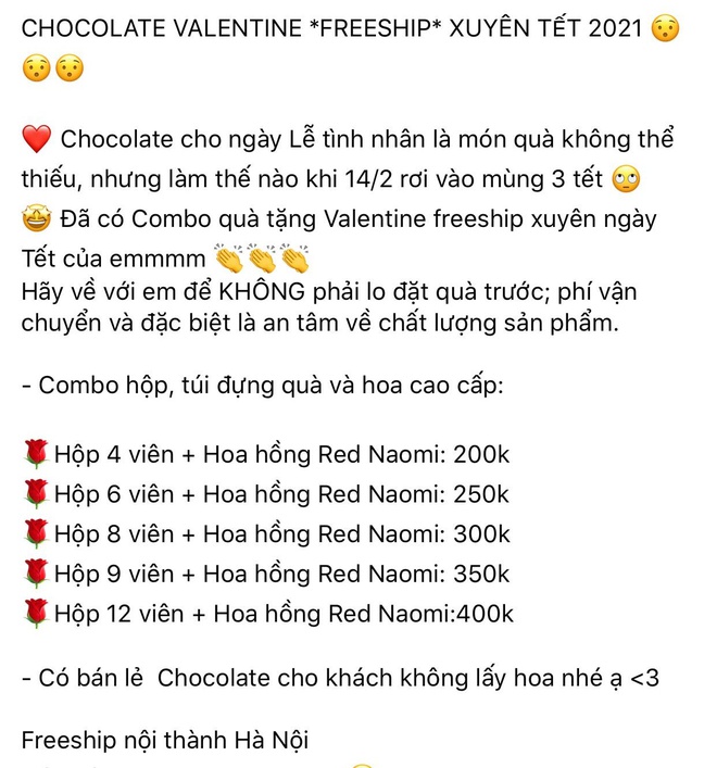 Mùng 3 Tết trùng ngày Valentine: Thị trường quà tặng socola handmade vẫn sôi động, shop online ship xuyên Tết còn giảm giá mạnh tới 50% - Ảnh 4.