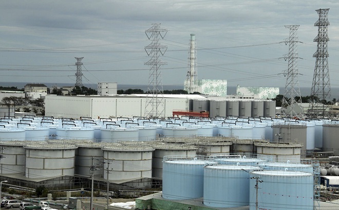 Các bể chứa chất thải hạt nhân tại tỉnh Fukushima, Đông Bắc Nhật Bản.