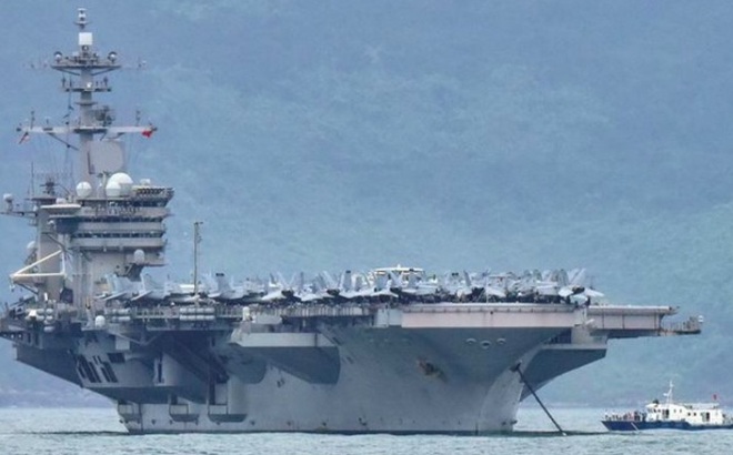 Tàu sân bay Mỹ Theodore Roosevelt. Ảnh: Reuters.