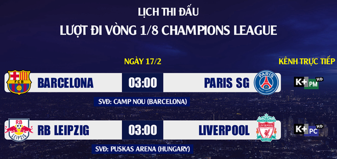 Lịch thi đấu Champions League: Duyên nợ Barca - PSG - Ảnh 3.