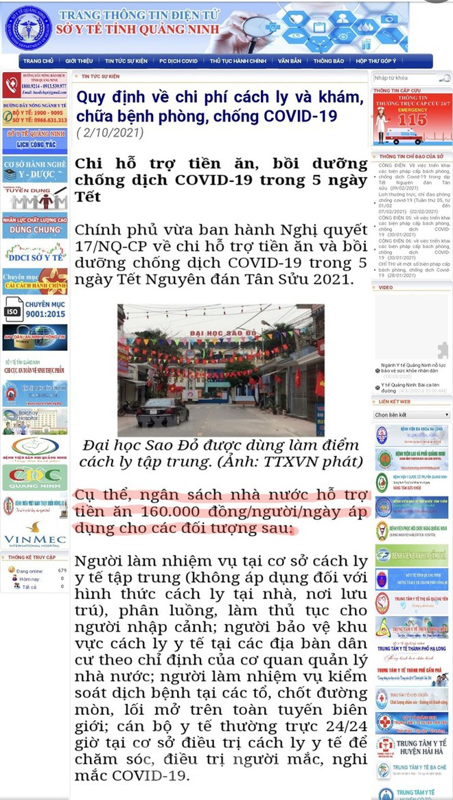 Vụ suất ăn bị cắt xén trong khu cách ly: Sở Y tế Quảng Ninh áp dụng sai Nghị quyết của Chính phủ? - Ảnh 3.