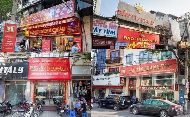 Nhiều cửa hàng vàng bạc được gắn với tên “Bảo Tín” như Bảo Tín Minh Châu, Bảo Tín Mạnh Hải, Bảo Tín Thanh Vân, Bảo Tín Hồng Quân...