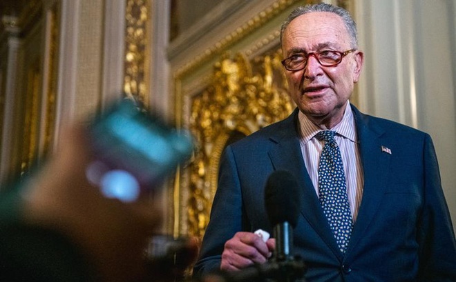 Lãnh đạo phe đa số Thượng viện Mỹ Chuck Schumer. Ảnh: Reuters