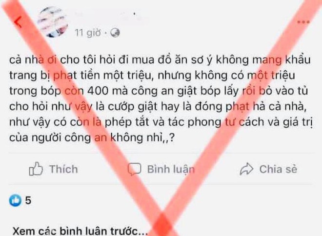 Người đàn bà hoang báo bị công an cướp tiền vì không đeo khẩu trang - Ảnh 1.