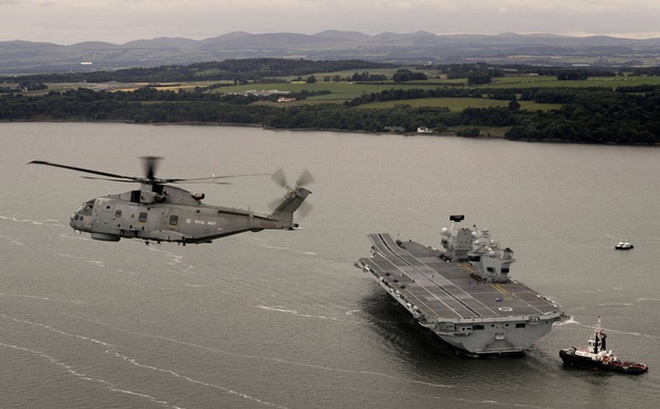 Tàu sân bay HMS Queen Elizabeth của Hải quân Hoàng gia Anh. Nguồn: people.com.cn.