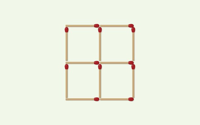 Thách thức trí não 30 giây: Đố bạn di chuyển 3 que diêm để xếp thành 3 hình vuông - Ảnh 1.