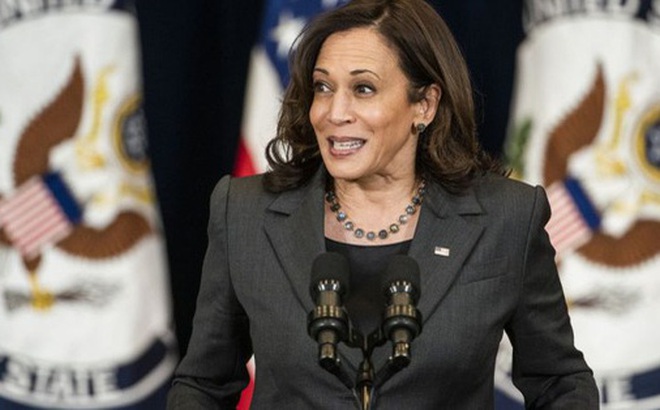 Bà Kamala Harris phát biểu tại Bộ Ngoại giao ở Washington vào ngày 4-2. Ảnh: EPA-EFE