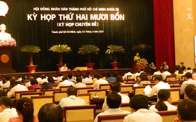 Chủ tịch HĐND TPHCM Nguyễn Thị Lệ phát biểu khai mạc kỳ họp thứ 24