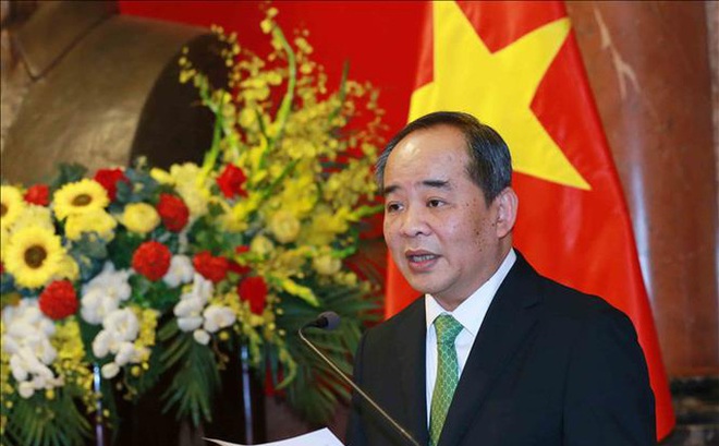 Ông Lê Khánh Hải, Uỷ viên Trung ương Đảng, Chủ nhiệm Văn phòng Chủ tịch nước phát biểu tại Lễ công bố. Ảnh: TTXVN