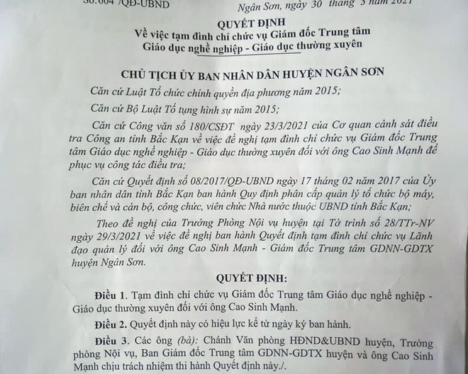 Bắc Kạn: Điều tra Giám đốc trung tâm giáo dục thường xuyên vì bị tố không đứng lớp vẫn nhận tiền - Ảnh 1.